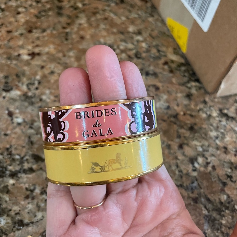 Hermès Brides de Gala Yellow and Brown Tin and Yellow bangle